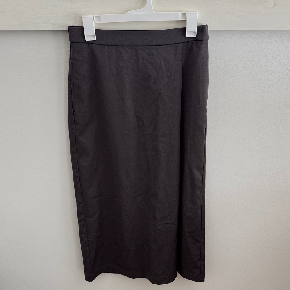 MUJI Gray Maxi Skirt Minimalist Japanese Style Long Skirt Capsule Wardrobe M